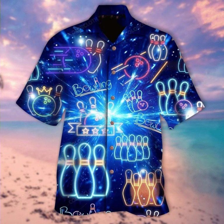 Aloha Bowling Neon Tropical Button Down Shirt