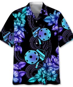 Aloha Pickleball Hologram Short Sleeve Button Down Hawaiian Shirt