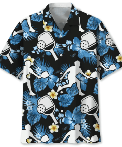 Aloha Pickleball Player Hibiscus Tropical Hawaiian Shirt