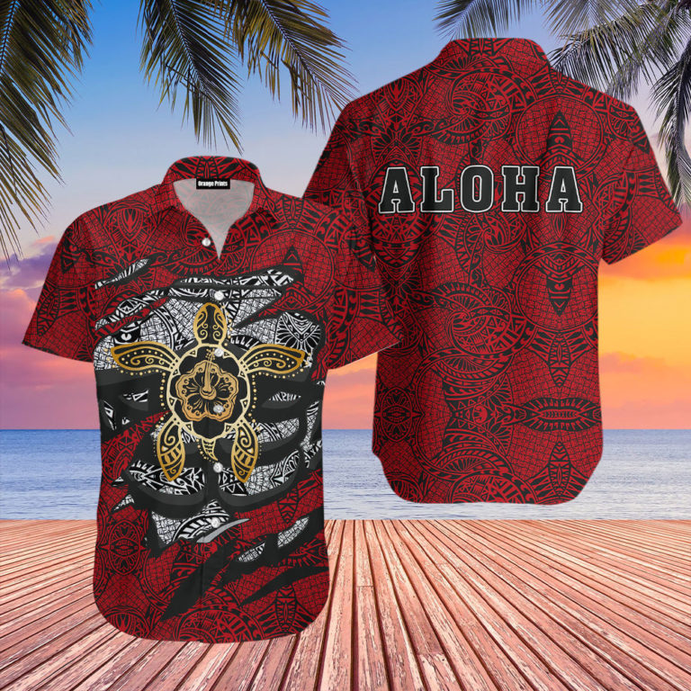 Aloha Turtle Hibiscus Tropical Hawaiian Shirt