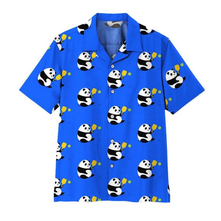 Alohazing Panda Pickleball Short Sleeve Printed Button Down