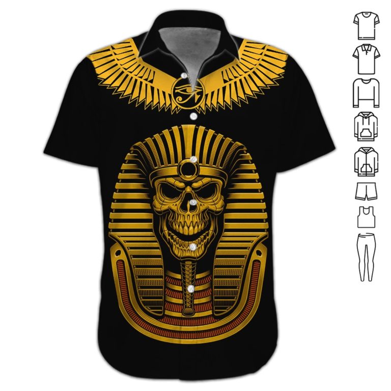 Ancient Egyptian Short Sleeve Printed Button Down