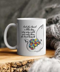 And She Loved A Little Boy Very Much She Love Herself Elephant Autism Ceramic Coffee Mug