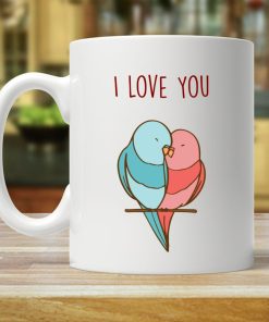 Anniversary Lovebird Valentines Couple With Love I Love You Mug