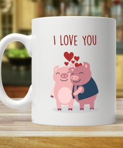 Anniversary Pig I Love You Couple In Love Ceramic Mug Anniversary Pig I Love You Couple In Love Ceramic Mug