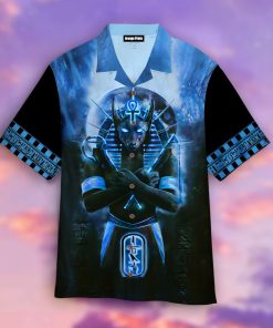 Anubis Blue Casual Button Down Short Sleeve Shirt Anubis Blue Casual Button Down Short Sleeve Shirt