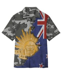 Anzac Day Short Sleeve Button Down Hawaiian Shirt