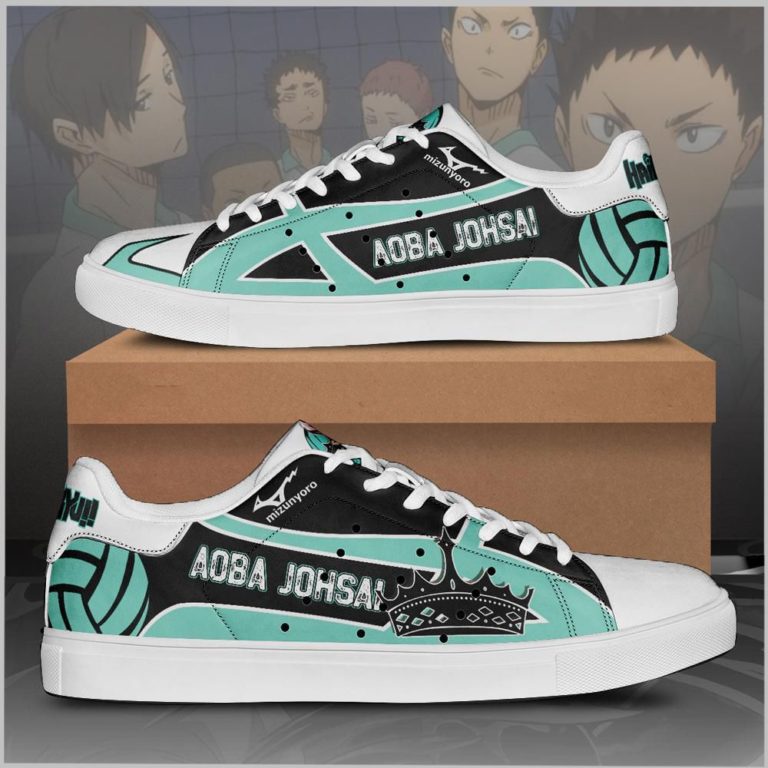 Aoba Johsai High Haikyuu Low top Leather Stan Smith Sneaker, Casual Shoes