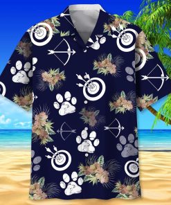 Archery Dog Tropical Short Sleeve Casual Shirt, Aloha Shirt Archery Dog Tropical Short Sleeve Casual Shirt, Aloha Shirt