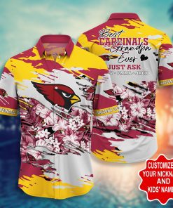 Arizona Cardinals – Custom Name Short Sleeve Button Down Hawaiian Shirt