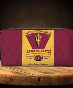 Arizona State Sun Devils Custom Name Zip Around Wallets