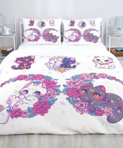 Artemis x Luna Cats Sailor Moon Bed Set Custom Anime Bedding