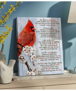 As I Sit In Heaven Cardinal Canvas Wall Art Memorial Decor