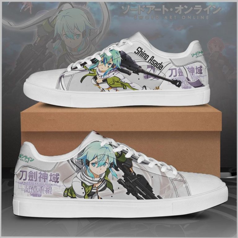 Asada Shino Sinon Sword Art Online Low top Leather Stan Smith Sneaker, Casual Shoes