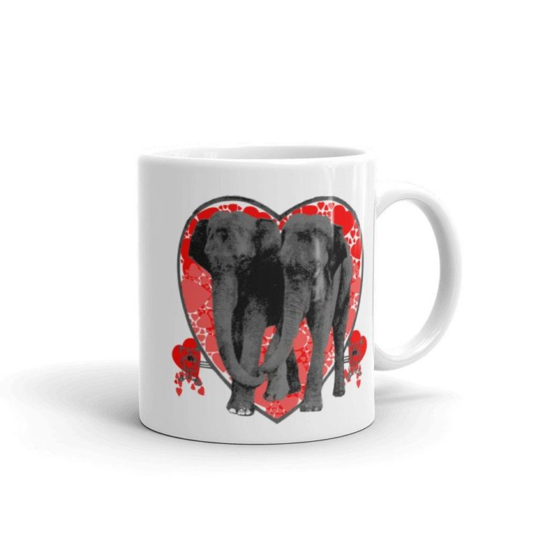 Asian Elephant Lovers Valentines Couple With Love Coffee Mug