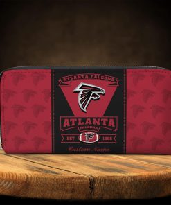 Atlanta Falcons Custom Name Zip Around Wallets Atlanta Falcons Custom Name Zip Around Wallets