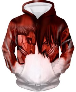 Attack On Titan Armoured Titan Vs Eren Yeager 3D Hoodie and Zip