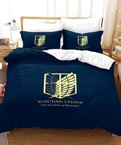 Attack On Titan Bed Set Blue Survey Corps Anime Bedding Attack On Titan Bed Set Blue Survey Corps Anime Bedding