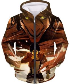 Attack On Titan Eren Yeager Transforms Titan AOP Hoodie Attack On Titan Eren Yeager Transforms Titan AOP Hoodie