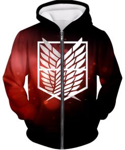 Attack On Titan Survey Corps Emblem All Over Print Hoodie and Zip