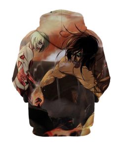 Attack Titan And Female Titan Wall Battle All Over Print Hoodie and Zip