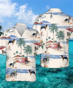 Australian Cattle Dog Summer Beach Casual Button Down Short Sleeve Shirt Australian Cattle Dog Summer Beach Casual Button Down Short Sleeve Shirt