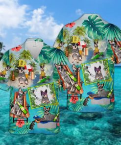 Australian Cattle Surfing Casual Button Down Short Sleeve Shirt