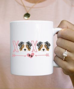 Australian Shepherd Valentines Day Coffee Xoxo Mug