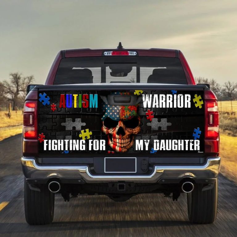 Autism Awareness Warrior For Daughter Truck Tailgate Decal