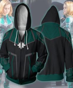 Avengers Infinity War – Captain Marvel Green Suit Jacket All Over Print Hoodie and Zip