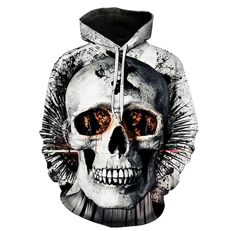 Awesome Fractured Skull 3D Print Hoodie