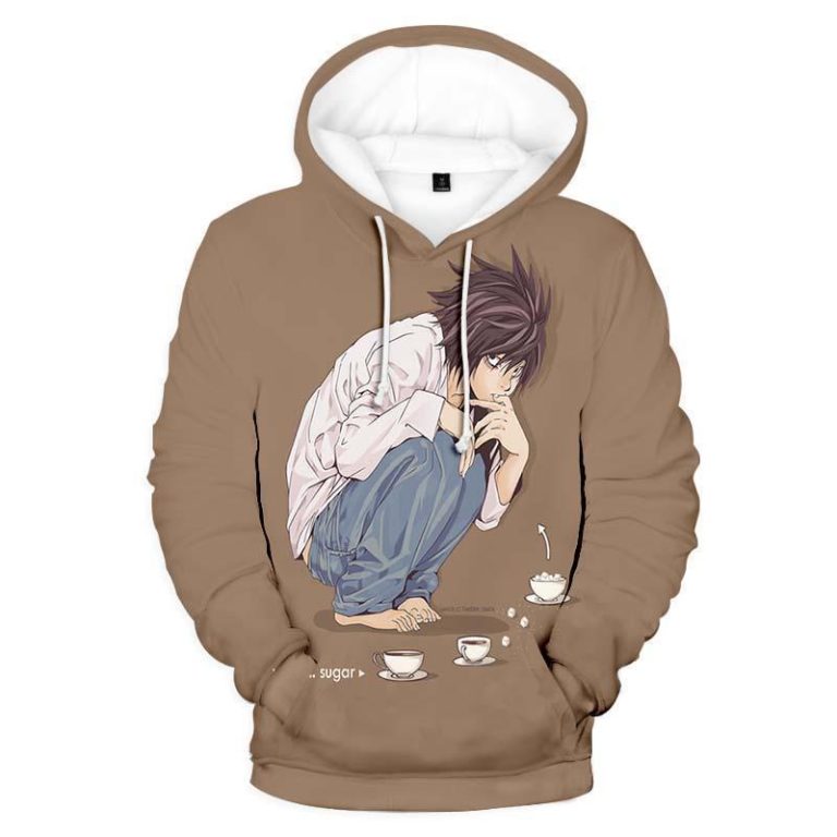 Awkward L Sitting – Death Note Merchandise All Over Print Hoodie and Zip