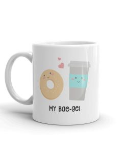 Bae-Gel Coffee And Bagel Couple Valentine Ceramic Mug