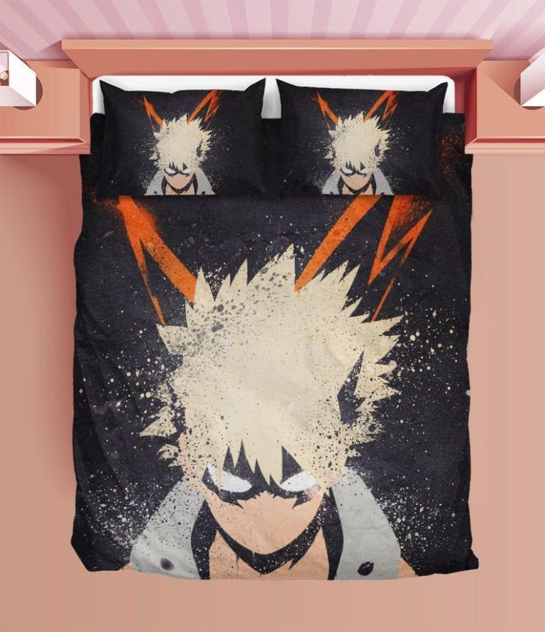 Bakugou Angry My Hero Academia Bed Set Custom Anime Bedding