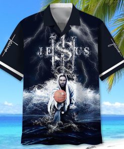Basketball Jesus Short Sleeve Casual Shirt, Aloha Shirt