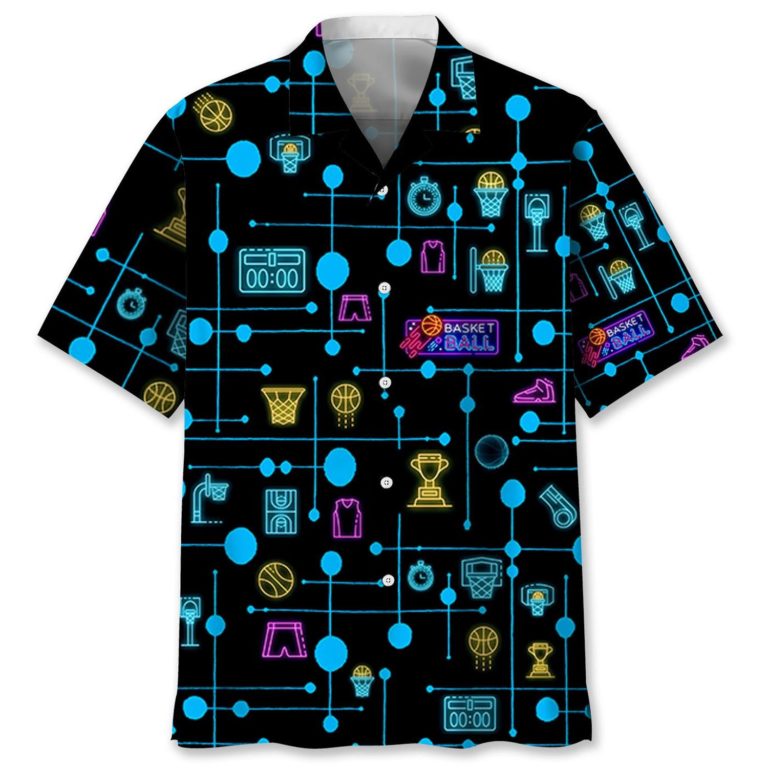 Basketball Set Neon Hawaiian Shirt – Aloha Shirt