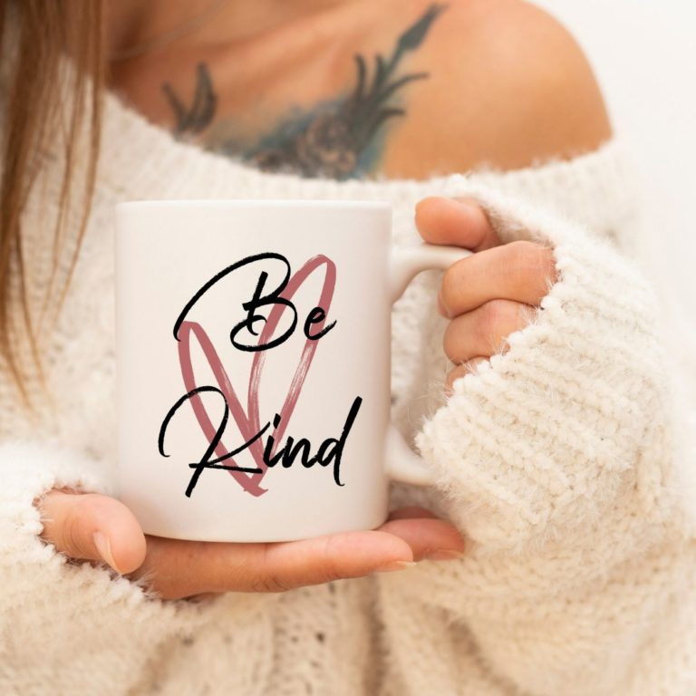 Be Kind Heart Valentines Ceramic Mug