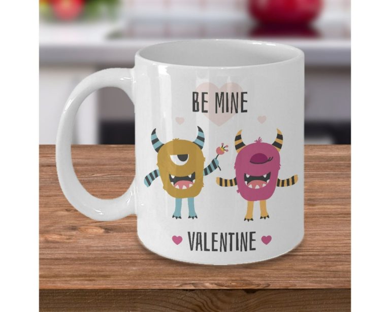 Be Mine Valentine Monster Ceramic Mug
