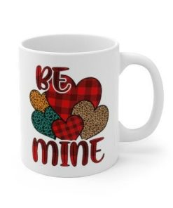 Be Mine With Buffalo Plaid Hearts Mug