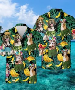 Beagle Short Sleeve Button Down Hawaiian Shirt