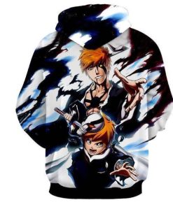 Bleach Kid And Grown Up Ichigo Soul King Palace – Bleach Merch All Over Print Hoodie and Zip