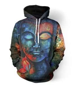 Blue Buddha Paint 3D Hoodie