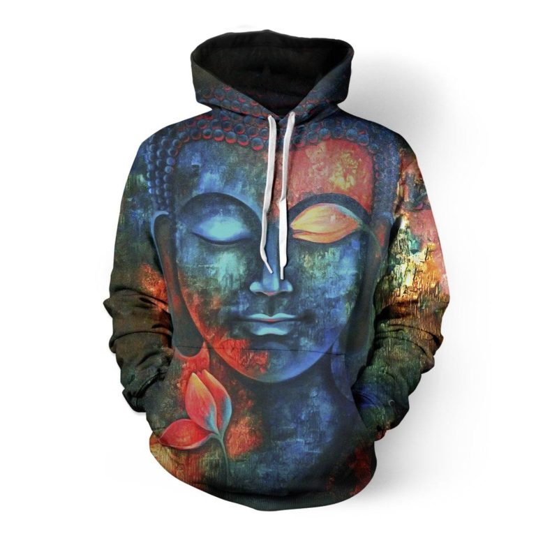 Blue Buddha Paint 3D Hoodie