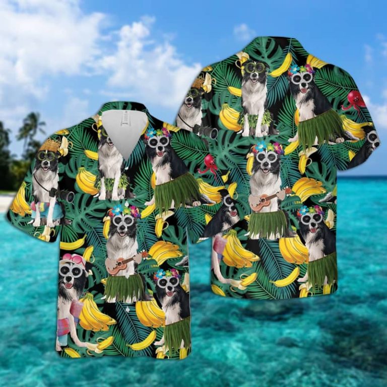 Border Collie Tropical Hawaiian Shirt