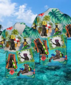 Bouvier Des Flandres Surfing Button Down Short Sleeves Shirt