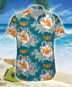 Bowling Art Blue Short Sleeve Printed Button Down