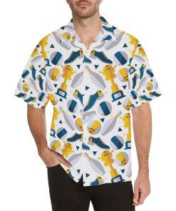 Bowling Ball And Shoes Pattern Tropical Hawaiian Shirt