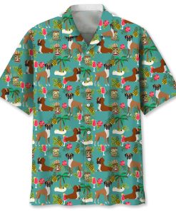 Boxer Short Sleeve Casual Shirt, Aloha Shirt