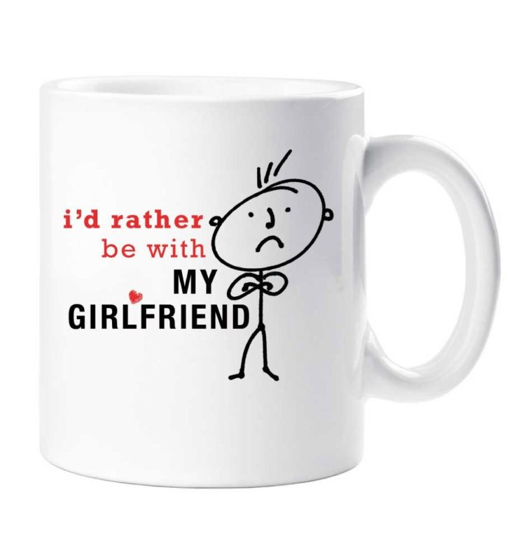 Boyfriend Mug Mens Id Rather Be With My Girlfriend Cup Gift Present Valentines