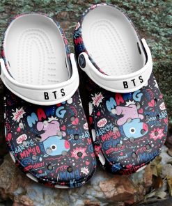 Bts Bt21 Bts Black Idol Bts Bts Army Clog Crocs Shoes